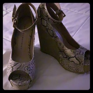 Faux Snake skin wedges